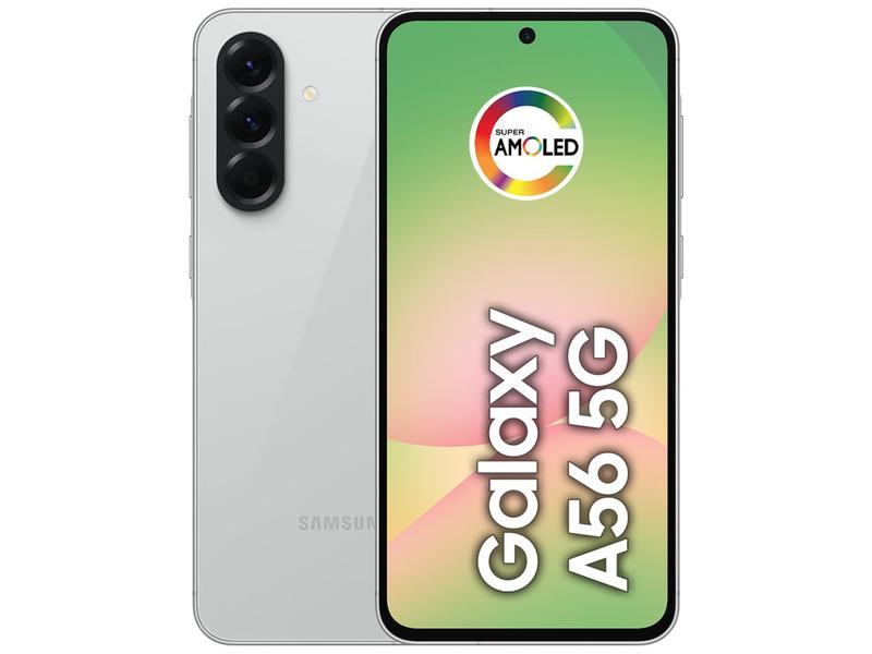 Smartphone Samsung Galaxy A56 128GB 5G 8GB RAM Cinza 6,7" Câm. Tripla 12MP Smartphone Samsung Galaxy A56 128GB 5G 8GB RAM Cinza 6,7" Câm. Tripla 12MP