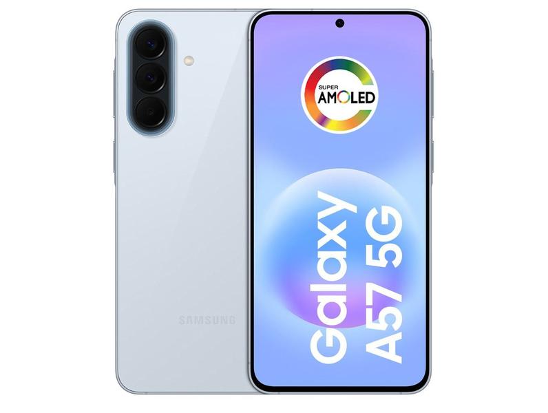 Smartphone Samsung Galaxy A57 256GB 5G 8GB RAM Azul Claro 6,7" Câm Tripla + Selfie 12MP