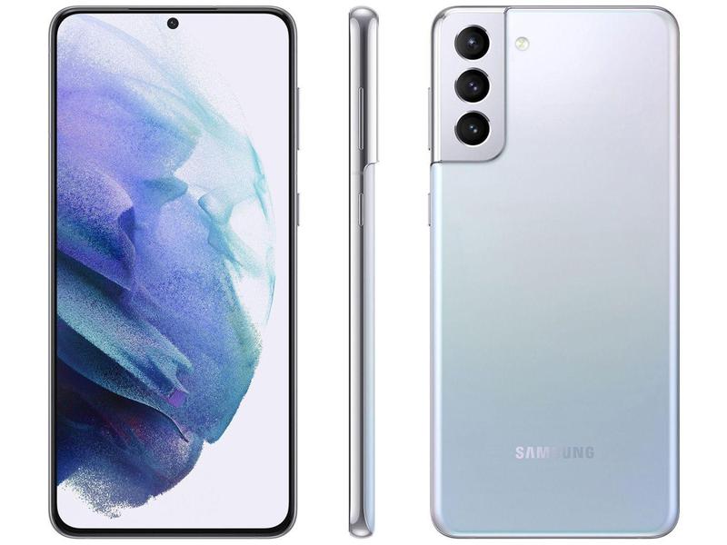 Smartphone Samsung Galaxy S21+ 256GB Prata 5G - 8GB RAM Tela 6,7” Câm. Tripla + Selfie 10MP