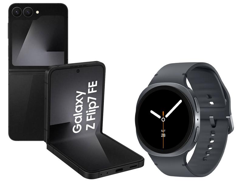 Smartphone Samsung Galaxy Z Flip7 FE 128GB Preto - 5G + Smartwatch Galaxy Watch8 44mm Graf...