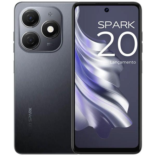 Imagem de Smartphone Spark 20C 256GB/16GB Ram Câmera 50mp HDR 90Hz Premium design Dual Sim