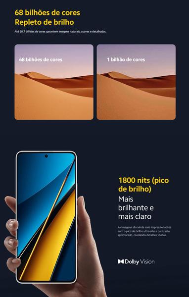 Imagem de Smartphone X6 5G 256GB  16GB ram tela Amoled 120 Hz Câmera tripla 4K 64MPx Premium poderoso Snapdragon 7s Gen 2  Glass Victus  Celular