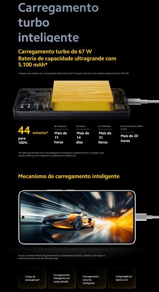 Imagem de Smartphone X6 5G 256GB + 16GB ram tela Amoled 120 Hz Câmera tripla 4K 64MPx Premium poderoso Snapdragon 7s Gen 2 + Glass Victus - Celular