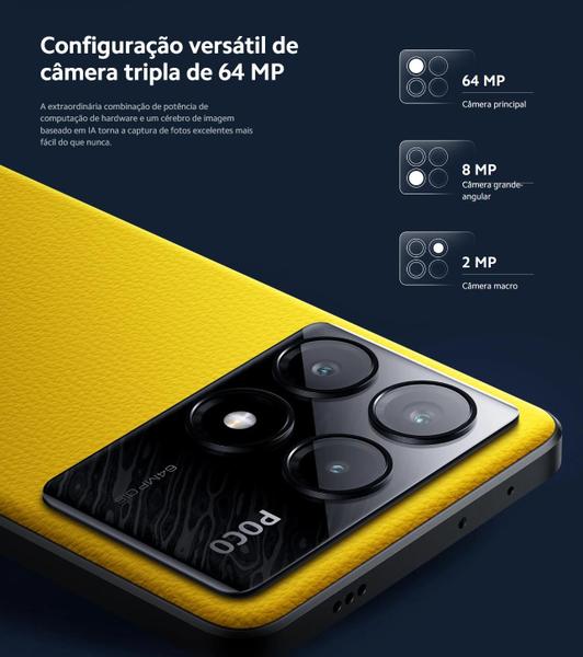 Imagem de Smartphone X6 PRO 5G 256GB  16GB ram tela Amoled 120 Hz Câmera tripla 4K 64MPx Premium poderoso  Glass Victus  Celular