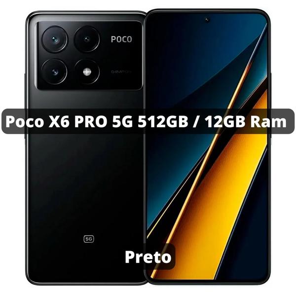 Imagem de Smartphone X6 Pro 5G 512GB 12GB RAM Dual SIM Tela 6.67" - Preto