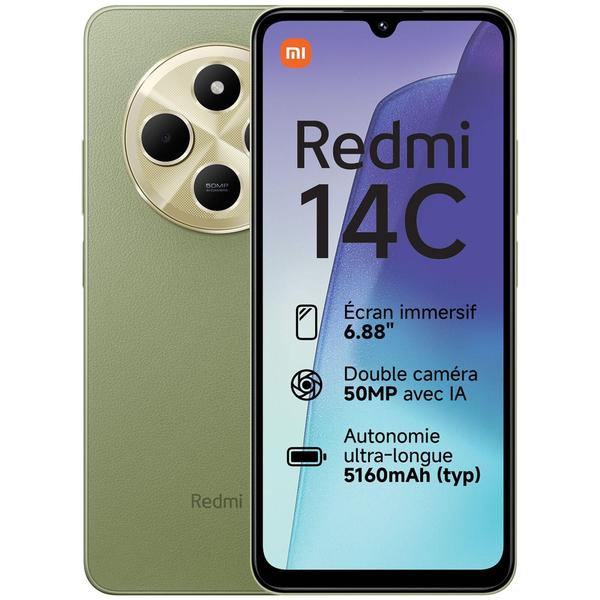 Imagem de Smartphone Xiaomi Redmi 14C 256GB 4GB RAM Dual SIM Tela 6.88" (Sage Green) Verde