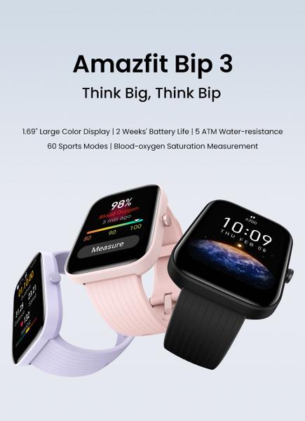 Imagem de Smartwatch Amazfi  Bip 3 Redes Sociais e Esportes