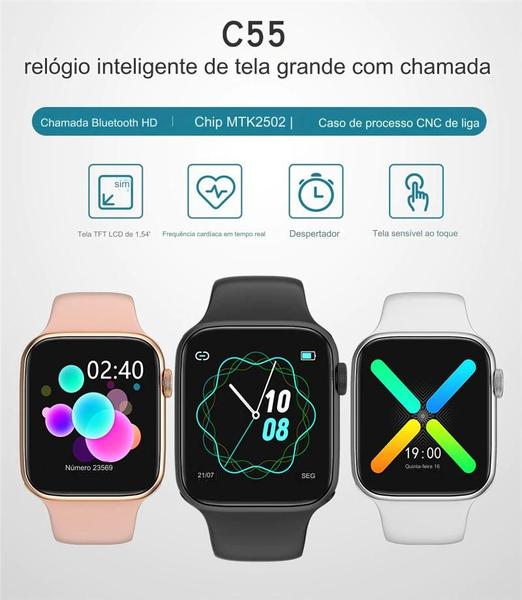 Imagem de Smartwatch C55 Plus Chamadas Bluetooth Monitor de Saúde