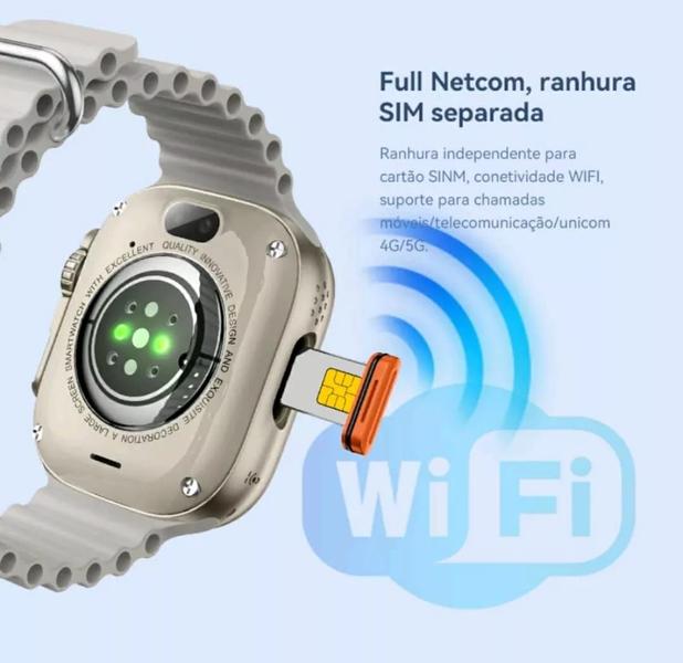 Imagem de Smartwatch Celular De Pulso com entrada para Chip 5g 2gb De Ram e 16gb faz vídeo chamada e gps com Google Maps acesso a Spotify e Netflix