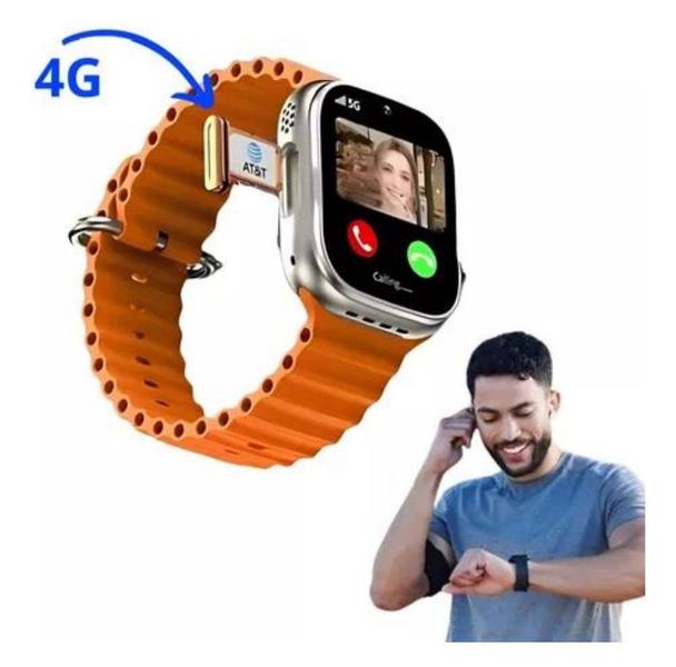 Imagem de Smartwatch Chip Tiktok Youtube Facebook Google Play Funções Celular De Pulso Super Amoled