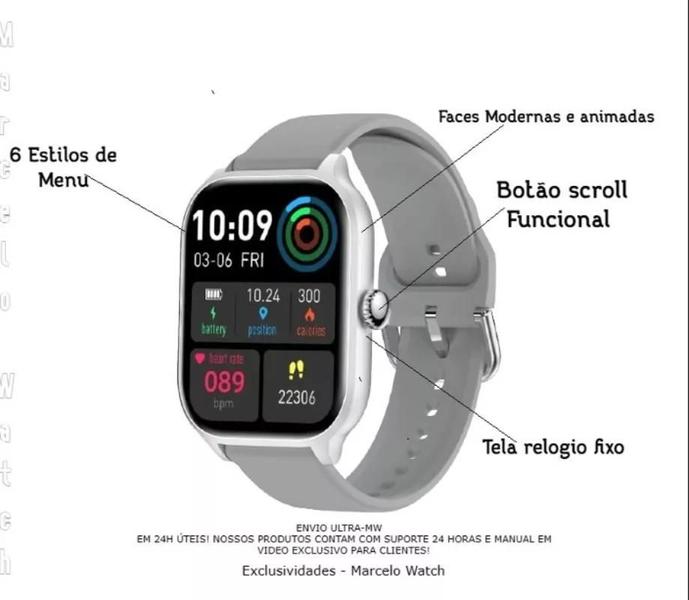 Imagem de SmartWatch D11S Assistente de Voz  IP67 Monitor de Sono ECG Bluetooth 5.0