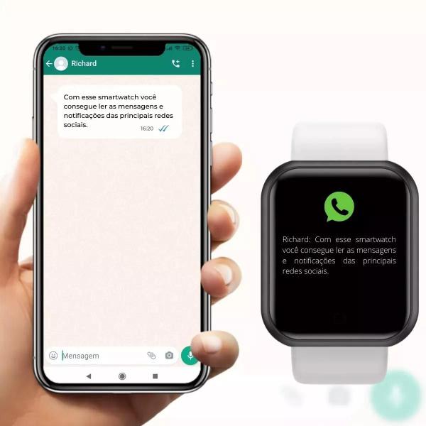Imagem de Smartwatch D20 Rose Notifica Whats Redes Sociais