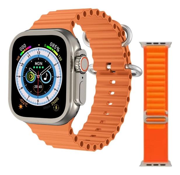 Imagem de Smartwatch Digital Relógio Inteligente Hw9 Ultra 9 Max Laranja Gps Nfc Tela Hd Amoled com Pulseira Extra