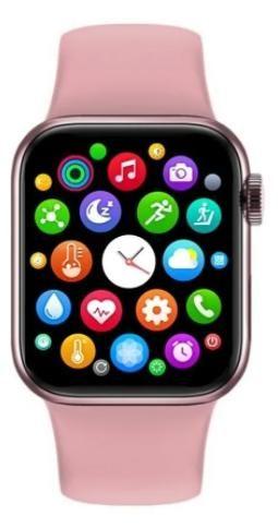 Imagem de Smartwatch Feminino Digital Rosa Hw12 P/ iPhone e IOS