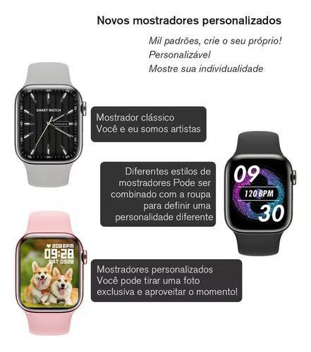 Imagem de Smartwatch Feminino Masculino 2 Pulseiras W59 Mini Pro 41mm Gps Nfc Siri Multi-Funções