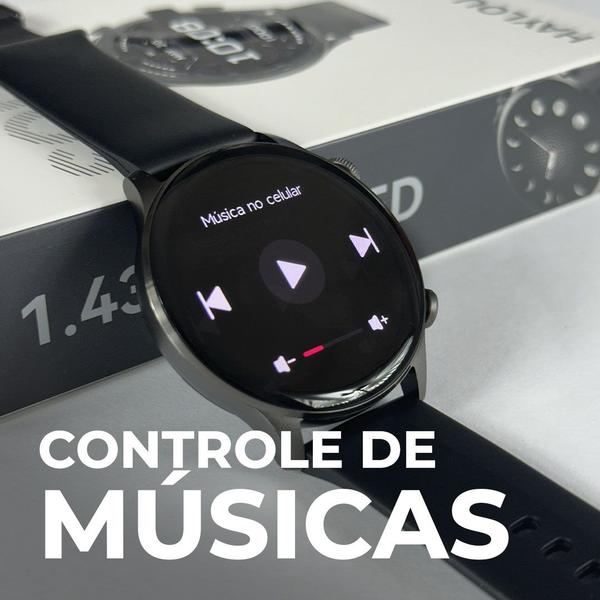 Imagem de SmartWatch Haylor Solar Plus Preto, Tela Amoled, a Prova D'Água, Bateria de longa Duração