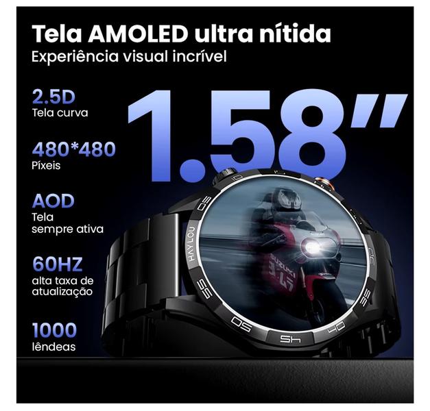 Imagem de Smartwatch Haylou Solar 5, Amoled 1,58 Ip68 À Prova D'água, Chamadas Blueto, Lançamento 2025 - Prata