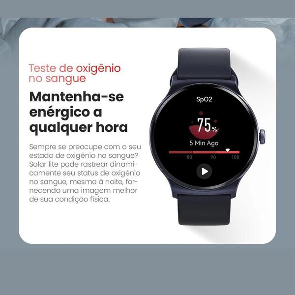 Imagem de Smartwatch Haylou Solar Lite: Esportivo, Prova d'Água, Longa Duração de Bateria, Compatível com Android e iOS