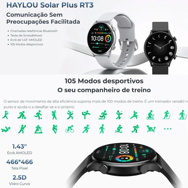 Imagem de Smartwatch Haylou Solar Plus RT3 Amoled 1,43