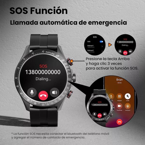 Imagem de Smartwatch Haylou Solar Pro Tela Amoled de 1,43" chamada bluetooth, reprodução de música