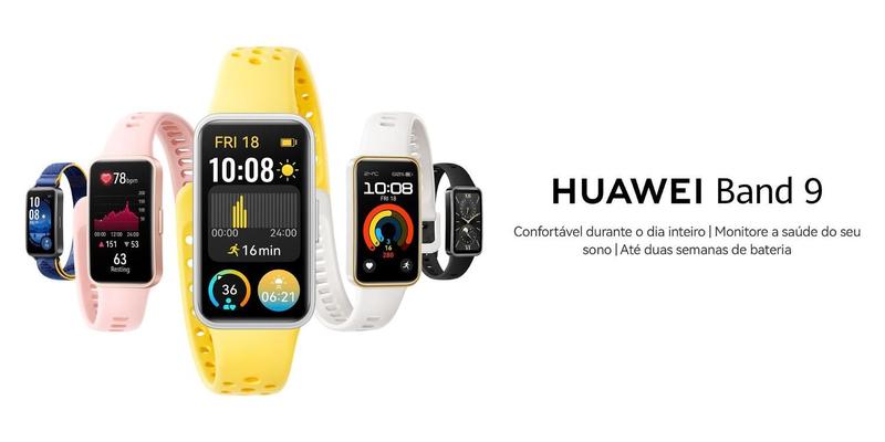 Imagem de Smartwatch Huawei Band 9 Amoled 1.47 5ATM Android IOS Modo Sport Sono Relax Bateria C/ Duração de Até 14 dias Preto