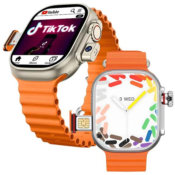 Smartwatch HW Ultra 2 Call Android com Chip 5G Câmeras Duplas +