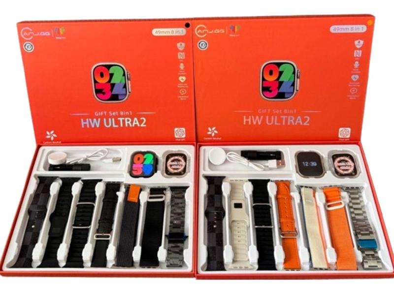 Smartwatch Hw Ultra 2 Laranja Lançamento Com Chat Gpt 7 Pulseiras