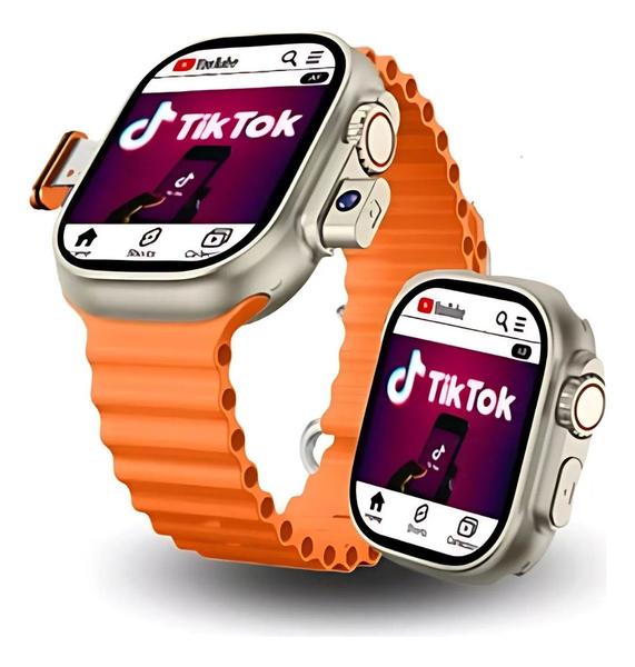 Imagem de Smartwatch Hw Ultra2 Laranja NFC Faz Ligações com Estilo e Vida Saudável