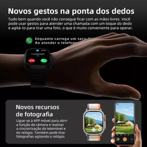 Imagem de Smartwatch Hw12 Ultra 3 ChatGPT Lançamento 2025  C/2 Pulseiras