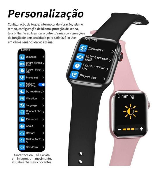 Smartwatch Hw16 Relogio De Pulso Digital Rosa Celular Android Ios Bluetooth 42mm + Pulseira Extra Imagem de Smartwatch Hw16 Relogio De Pulso Digital Rosa Celular Android Ios Bluetooth 42mm + Pulseira Extra