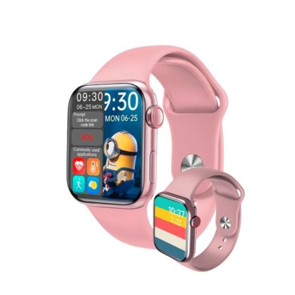 Imagem de Smartwatch Hw16 Rosa Feminino Conectividade Android iOS Monitor de Saude Notificaçoes Bluetooth