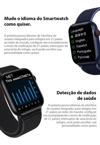 Imagem de Smartwatch Hw19 Original C/ 2 Pulseiras Celular Android IOS