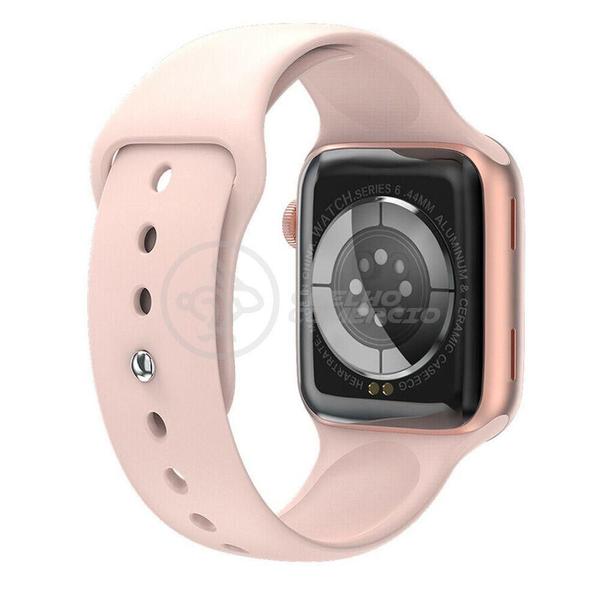 Imagem de Smartwatch Hw22 Rosa Troca Pulseira Android Ios Cardíaco