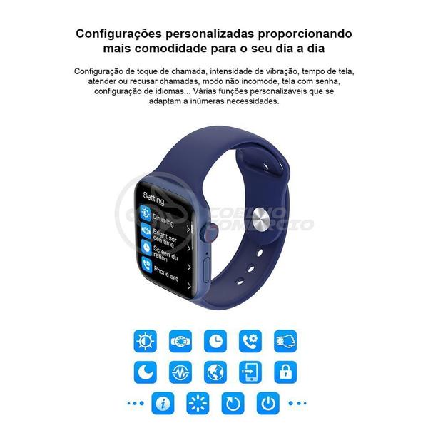 Imagem de Smartwatch Hw22 Rosa Troca Pulseira Android Ios Cardíaco