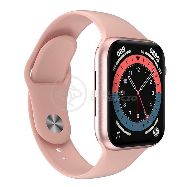 Smartwatch Hw22 Rosa Troca Pulseira Android Ios Cardíaco - SMART BRACELET Imagem de Smartwatch Hw22 Rosa Troca Pulseira Android Ios Cardíaco