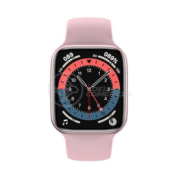 Imagem de Smartwatch Hw22 Rosa Troca Pulseira Android Ios Cardíaco