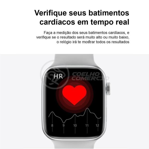 Imagem de Smartwatch Hw22 Rosa Troca Pulseira Android Ios Cardíaco