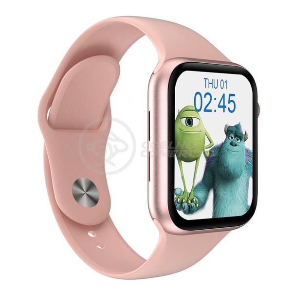 Imagem de Smartwatch Hw22 Rosa Troca Pulseira Android Ios Cardíaco