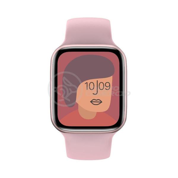 Imagem de Smartwatch Hw22 Rosa Troca Pulseira Android Ios Cardíaco