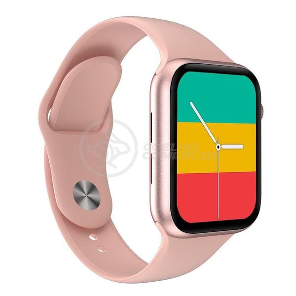 Imagem de Smartwatch Hw22 Rosa Troca Pulseira Android Ios Cardíaco