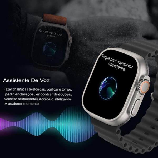 Imagem de Smartwatch Hw9 Ultra Max Amoled 49mm kit C/Pelicula 2 Pulseiras Extra Serie 9 Original Gps Nfc