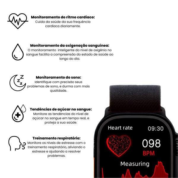 Imagem de Smartwatch Hw9 Ultra Max Relógio Serie 9 49mm Tela Amoled Pulseira Alpine Loop Bluetooth Gps