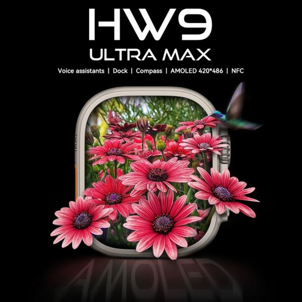 Imagem de Smartwatch Hw9 Ultra Max Tela Amoled 49mm Séries 9 Gps Nfc Original Lançamento C/2 Pulseiras