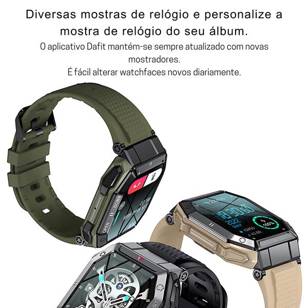 Imagem de Smartwatch inteligente Militar tático Zwear ZW05 resistente prova d'água esportivo 2024