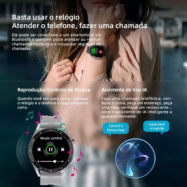 Imagem de Smartwatch Inteligente Relógio masculino Hw28 Redondo Original Ios/android