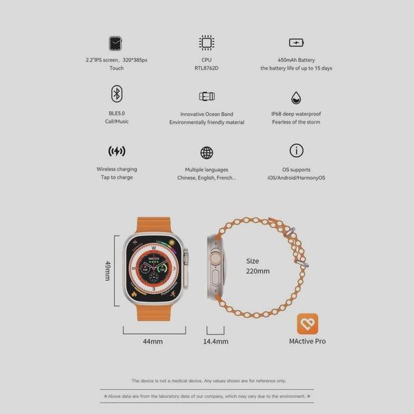 Imagem de Smartwatch Inteligente U9 Ultra 3 Pulseiras 49M Tela 2.2 Gps siri nfc Academia Fitness Sportes