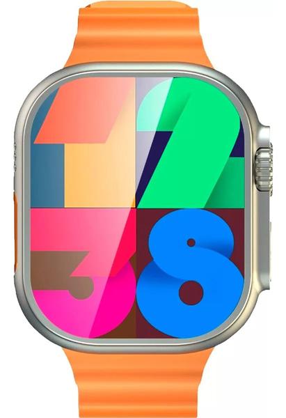 Imagem de Smartwatch Kit Hw9 Ultra Max C/2 Pulseira Extra Pelicula Tela Amoled Lançamento 49mm Serie 9