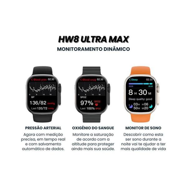 Imagem de Smartwatch Laranja Tela Infinita GPS Bluetooth Notificações