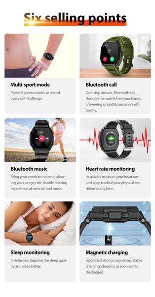 Imagem de Smartwatch Man Sports Sleep Fitness Tracker Bluetooth Call Music Play Heart Rate Monitor Women Smart Watch For Android IOS Relógios inteligentes (preto)