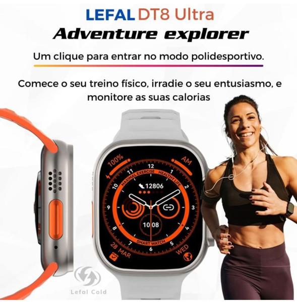 Imagem de Smartwatch Microwear DT8 Max 49mm Série 8 Na Cor Prata